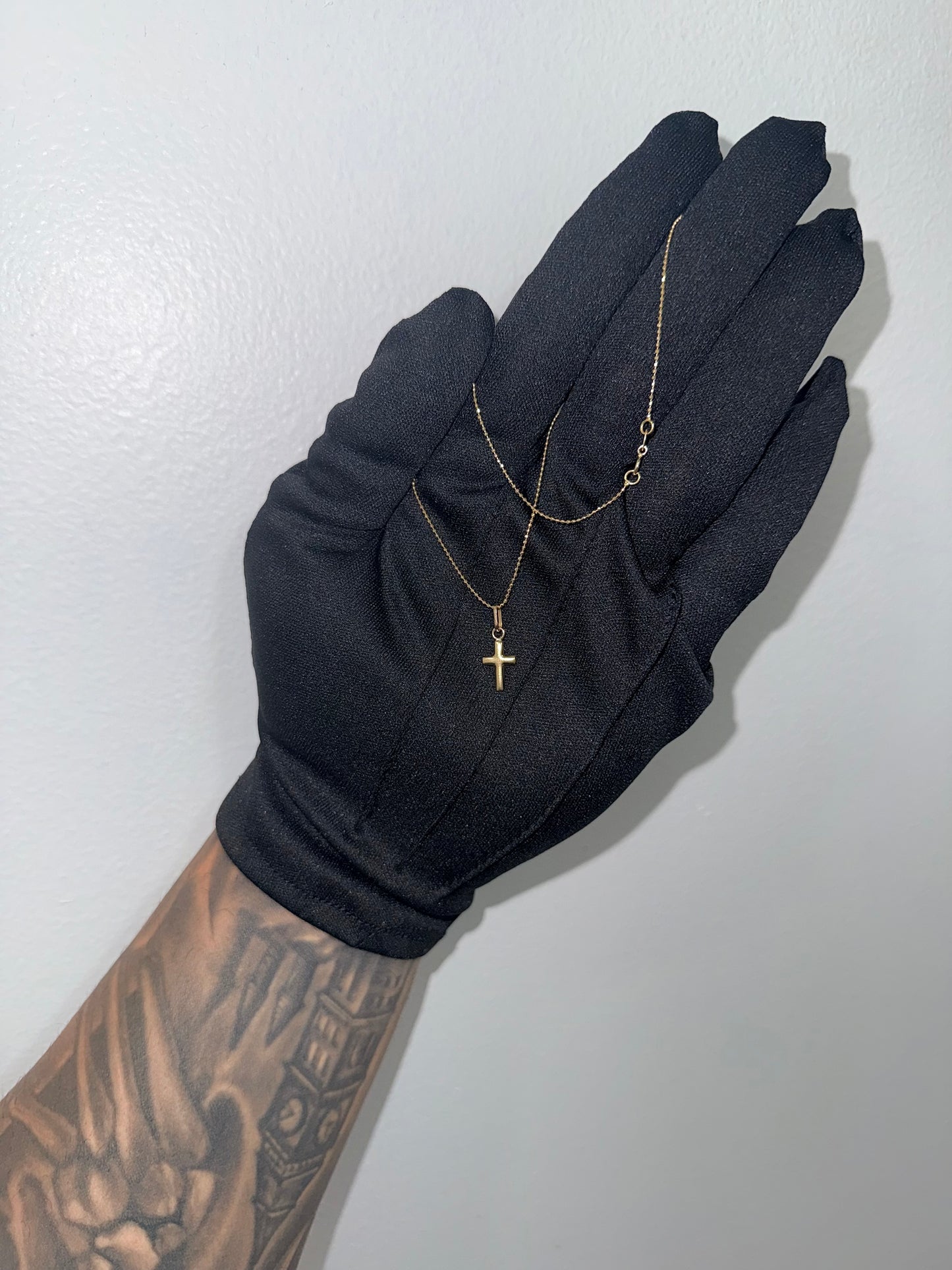 Cadena mini militar con cruz