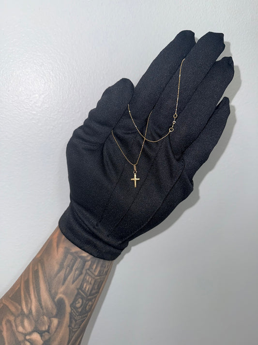 Cadena mini militar con cruz