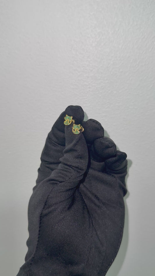 Arete Gatito Verde