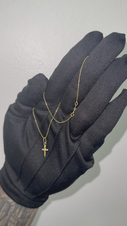 Cadena mini militar con cruz